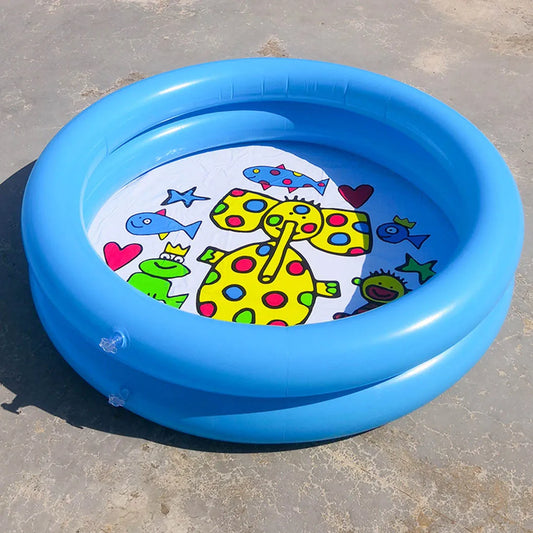 65x65cm Inflatable Baby Swimming Pool with Cute Animal Prints for Kids