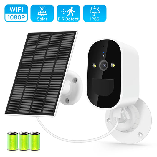 Wireless Solar Wifi Camera CCTV Security Camera Outdoor Full HD 1080P Audio IP Camera With 6000mAh Rechargeable Battery Camera