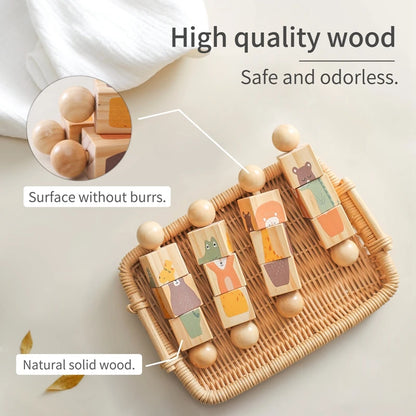 Engage & Soothe: Wooden Crib Mobile with Rattle Toys