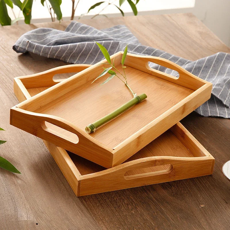 Natural Elegance: Bamboo Serving Tray for Tea, Food, & Home Decor