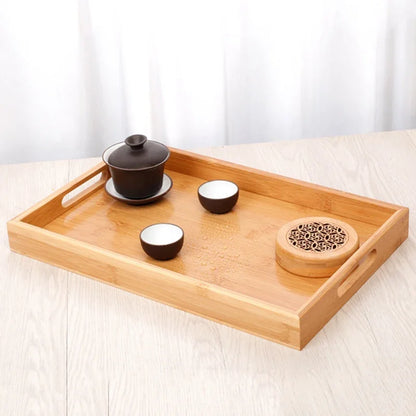 Natural Elegance: Bamboo Serving Tray for Tea, Food, & Home Decor