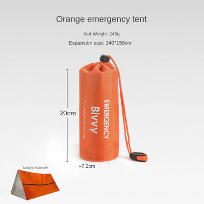 2 Person Emergency Shelter Bivy - Survival Tent Kit with Mylar Tube, Sleeping Bag, Waterproof Outdoor SOS Thermal Blanket, Reusable