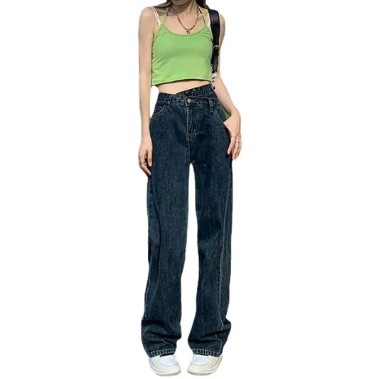 New Spring Summer Women's Casual Cotton High Waist Jeans - Fashionable Ankle-Length Pencil Pants