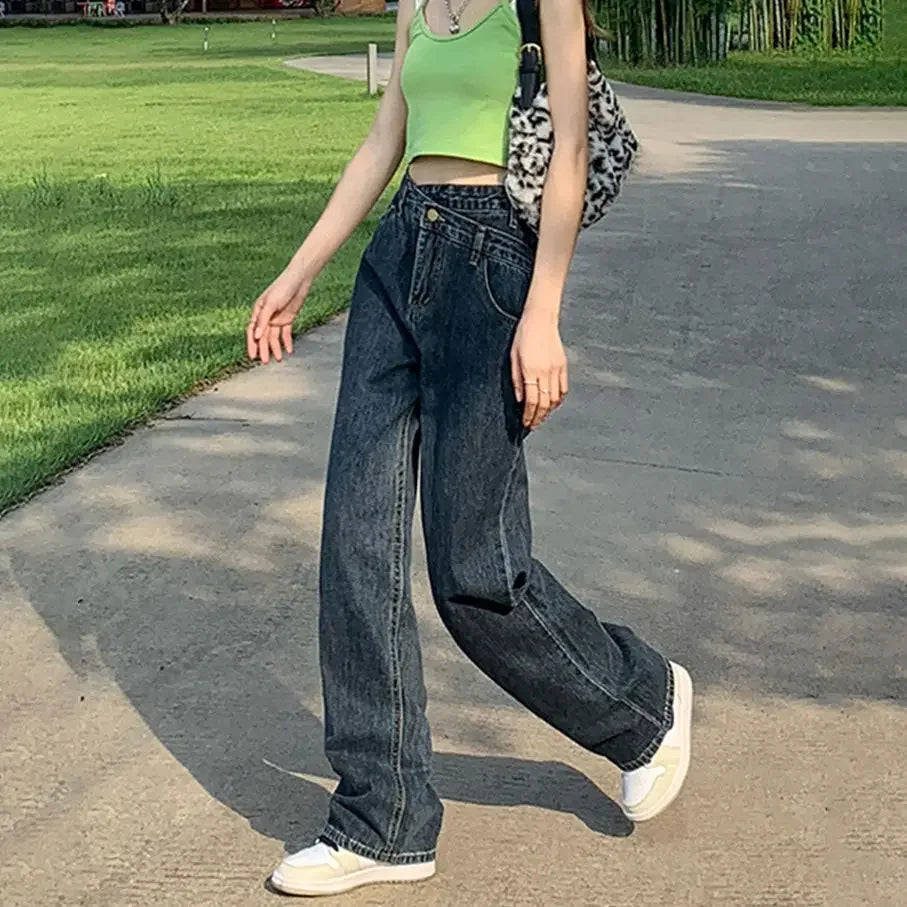 New Spring Summer Women's Casual Cotton High Waist Jeans - Fashionable Ankle-Length Pencil Pants