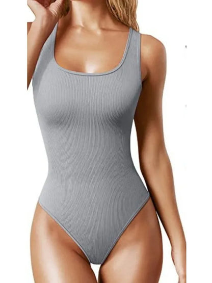 Sleek & Sexy: U-Neck Sleeveless Bodysuit Jumpsuit