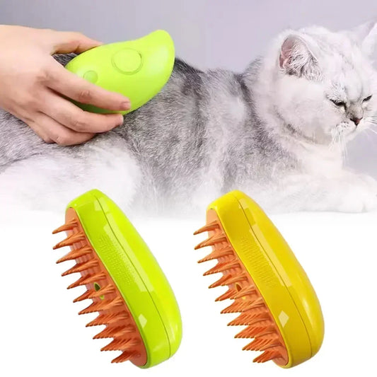 3-in-1 Electric Steam Cat and Dog Brush: Spray, Massage, and Grooming Comb