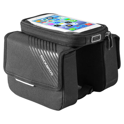 Ride Connected:  Rock Brothers Bike Bag with Phone Holder & Features