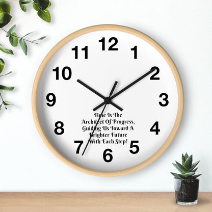 Progress Takes Time: Inspirational Architect Wall Clock