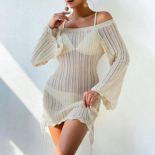 Exquisite Solid Color Knitted Beach Dress: Your Summer Wardrobe Essential