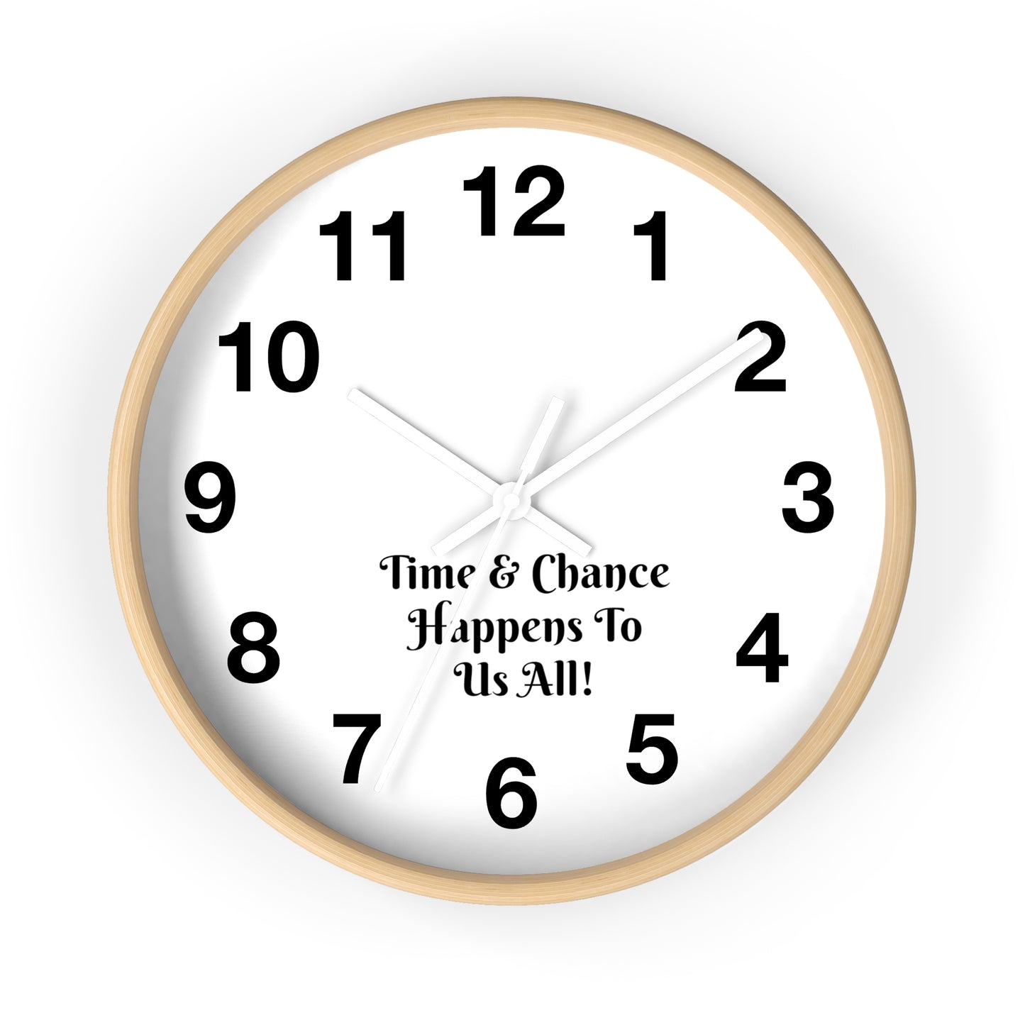 Discover the Timeless Elegance of "Time & Chance Happens To Us All!" Wall Clock