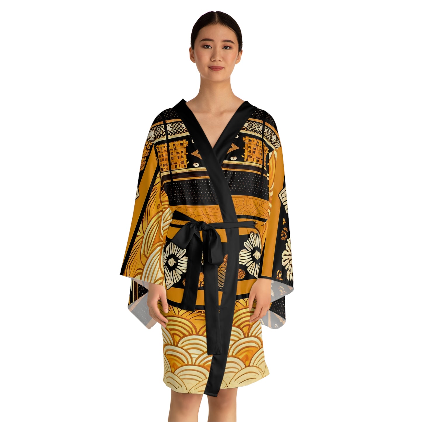 Sophisticated Cosmopolitan Series (A) Long Sleeve Kimono Robe