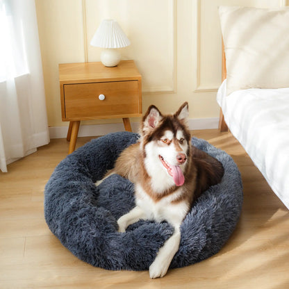 Ultimate Pet Pampering: Luxurious Plush Calming Bed