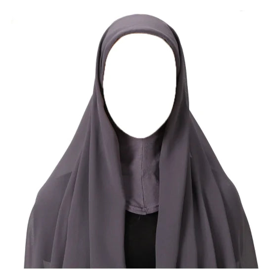 Effortless Elegance: Chiffon Hijab with Integrated Cap