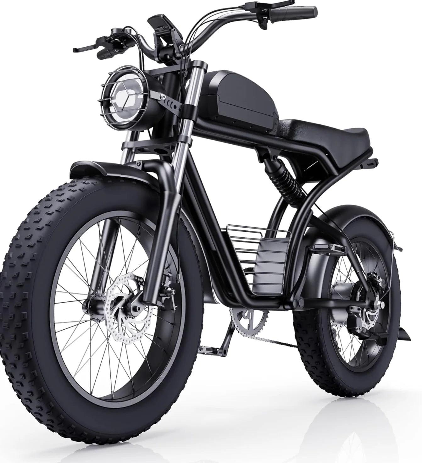 High-Power 1500W Electric Fat Bike - 40MPH, 75-Mile Range, 20-Inch Fat Tires