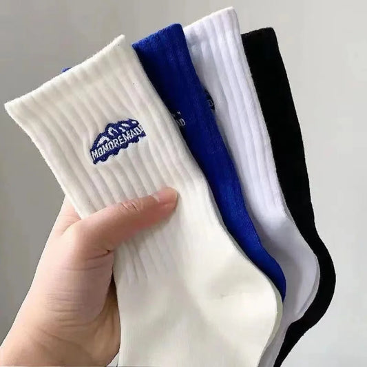 4 Pairs of Unisex Medium Length Socks - Spring and Summer Thin Sports Socks for Men and Women, Knee-High