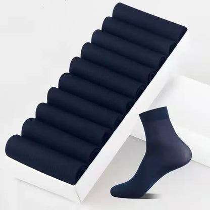 Men's Ultra-Thin Breathable Socks - 40pcs Summer Stripe Ice Silk Cool Socks with Bamboo Fiber