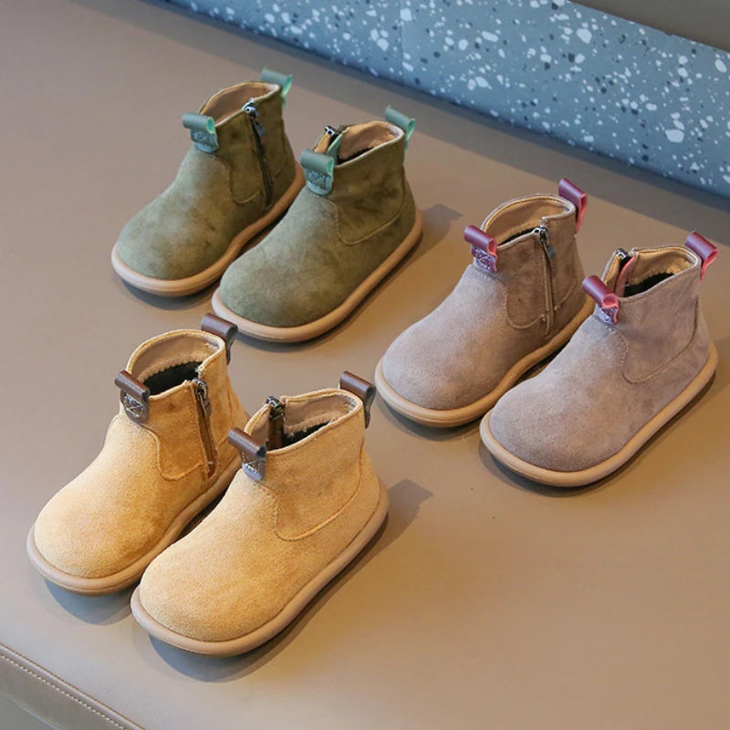 "Cozy Autumn-Winter Oxford Boots: Stylish & Anti-Slip for Kids"