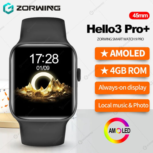 HELLO 3 Pr o+: Premium Smartwatch with NFC, Compass & 4GB Storage