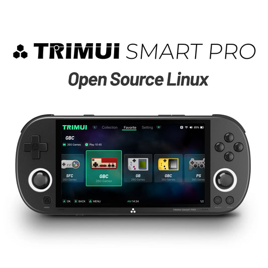 Trimui Smart Pro Handheld Game Console: 4.96'' IPS Screen, Linux System, RGB Lighting Retro Video Player