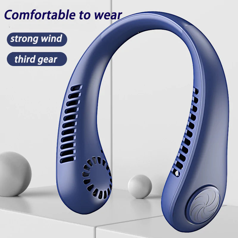 Portable Rechargeable Fan - Sleek, Concealed Turbo Design for Safe, On-the-Go Cooling