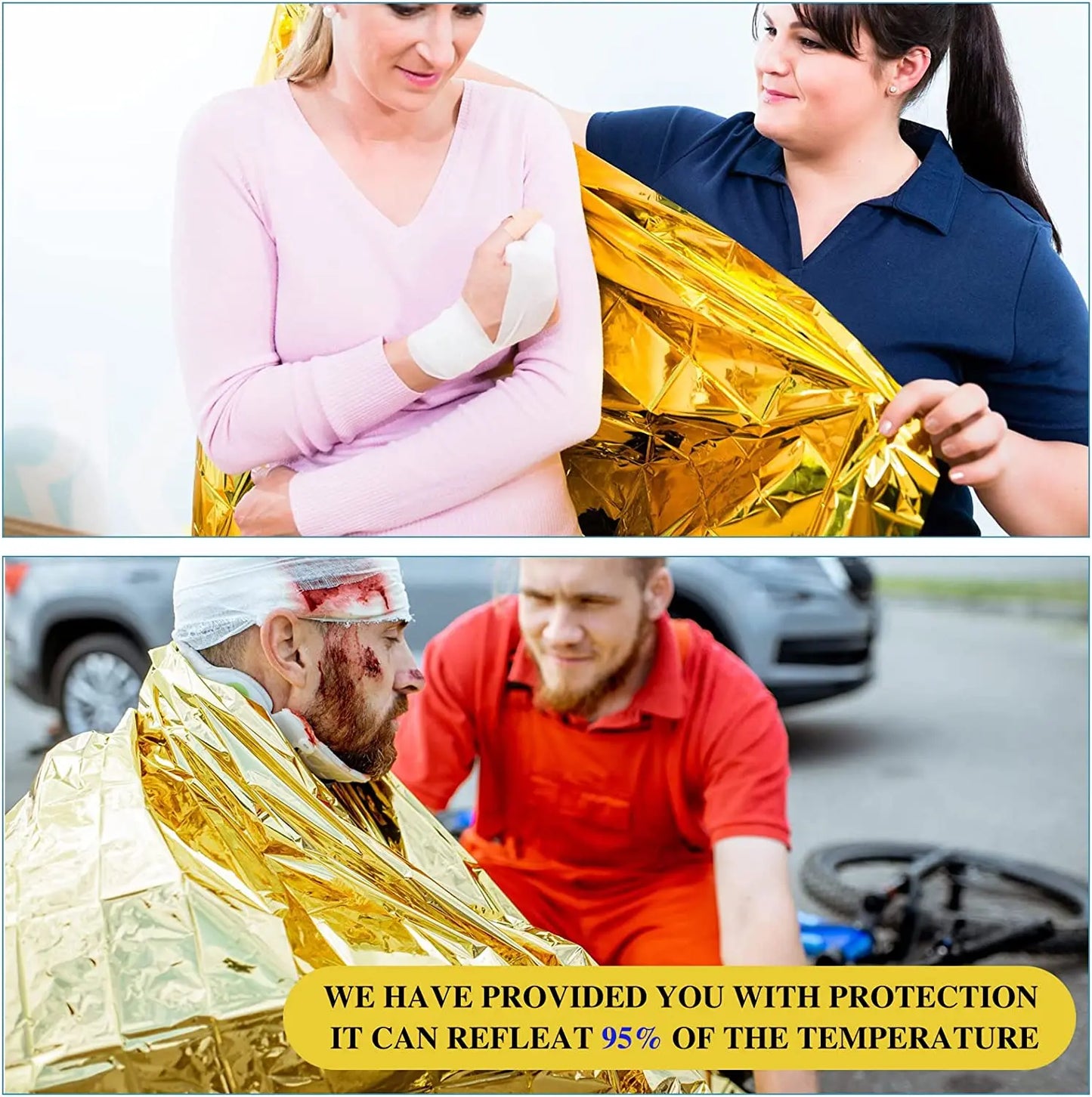 5-30Pc Outdoor Emergency Gold-Silver Survival Blanket - Waterproof, First Aid Rescue Curtain, Foil Thermal Military Blanket, 130x210cm