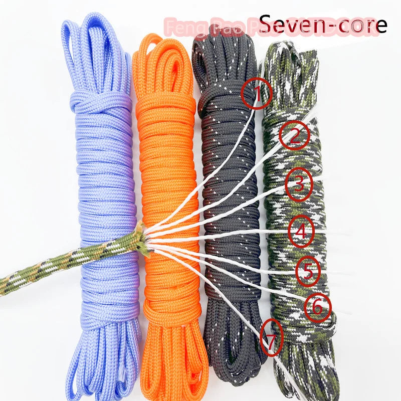 5 Meters Parachute Cord - Dia.4mm, 7 Stand Cores, Outdoor Camping Rope for Climbing, Hiking Survival Equipment, Tent Accessories