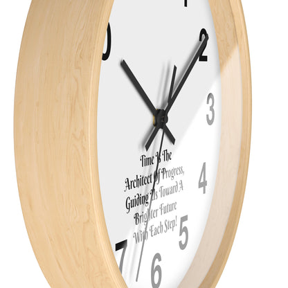 Progress Takes Time: Inspirational Architect Wall Clock