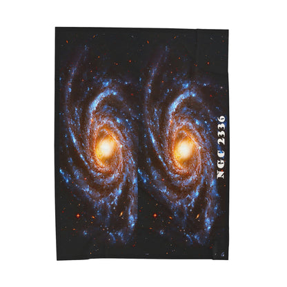 Actual Galaxy NGC 2936 Velveteen Plush Blanket: Personalized Warmth & Comfort