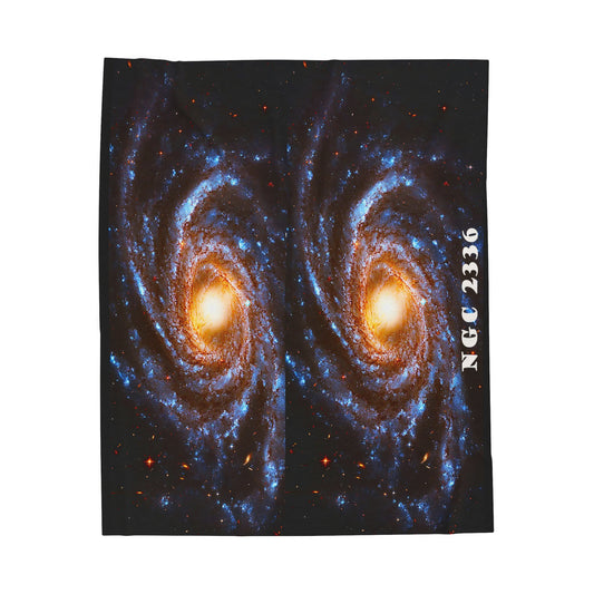 Actual Galaxy NGC 2936 Velveteen Plush Blanket: Personalized Warmth & Comfort