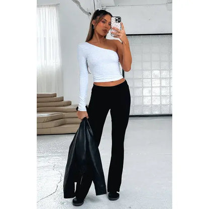 Women's Low Waist Solid Flare Pants: A Blend of Chic and Comfort