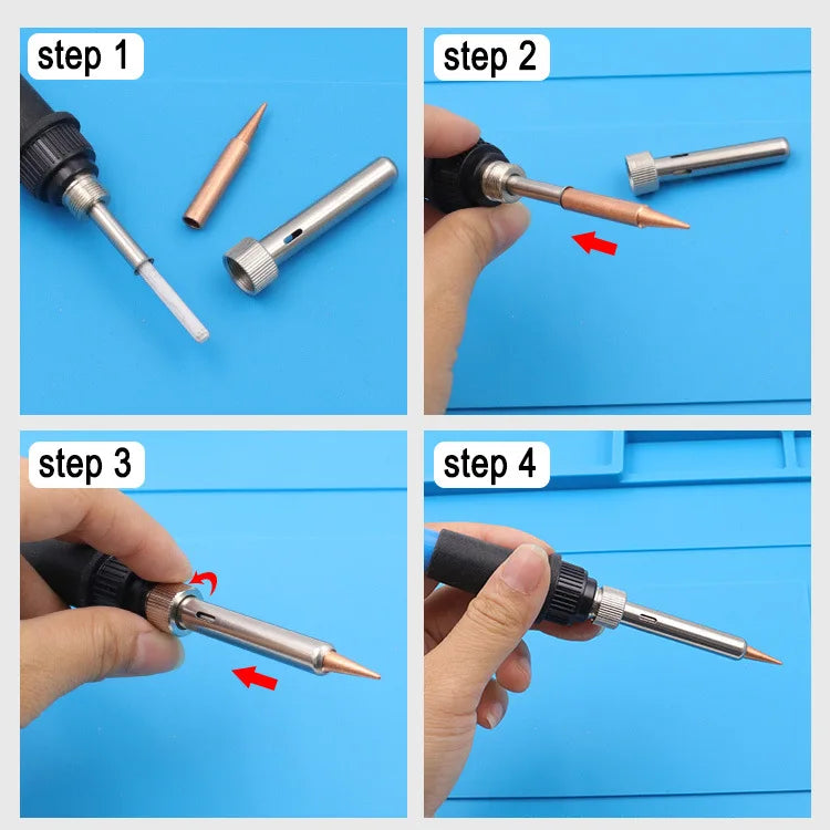 5 PCS Soldering Iron Tips Set - 900M-T Pure Copper Electric Soldering Iron Tips, Hot Bare Copper for Welding Equipment