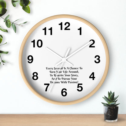 Motivational Wall Clock: Embrace Every Second, Transform Your Life