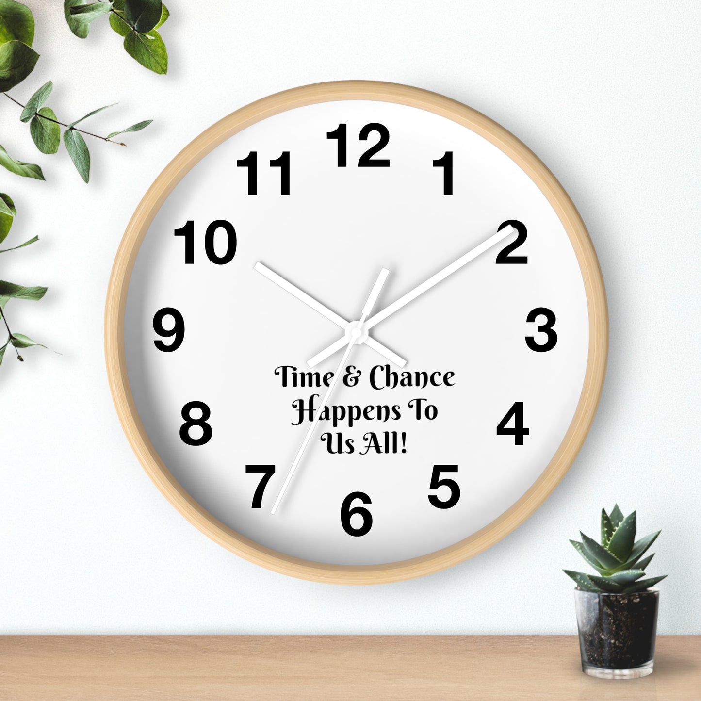 Discover the Timeless Elegance of "Time & Chance Happens To Us All!" Wall Clock