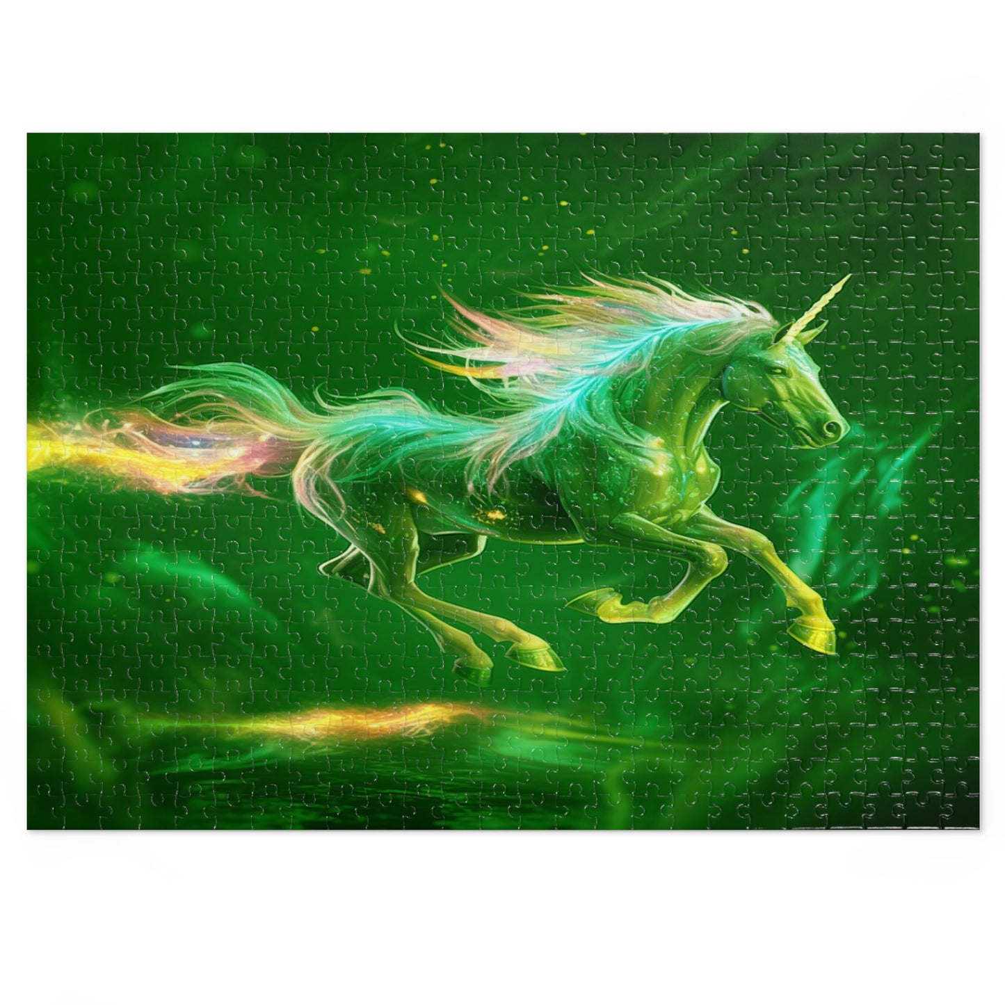 "The Magic Pony" Green Unicorn Jigsaw Puzzle (252, 500,1000-Piece) Right