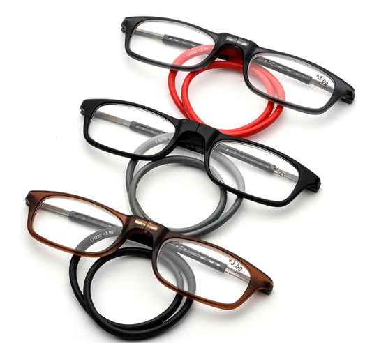 Hands-Free Convenience:  Magnetic Hanging Neck Reading Glasses