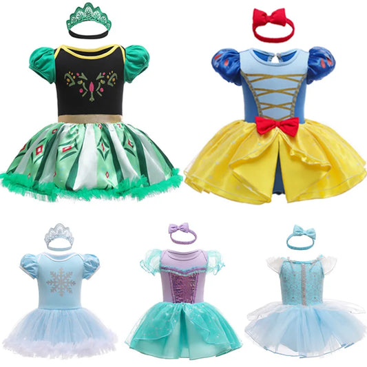 "Adorable Baby Tutu Romper Dress with Headband: Princess Party Outfit for 3-18M"