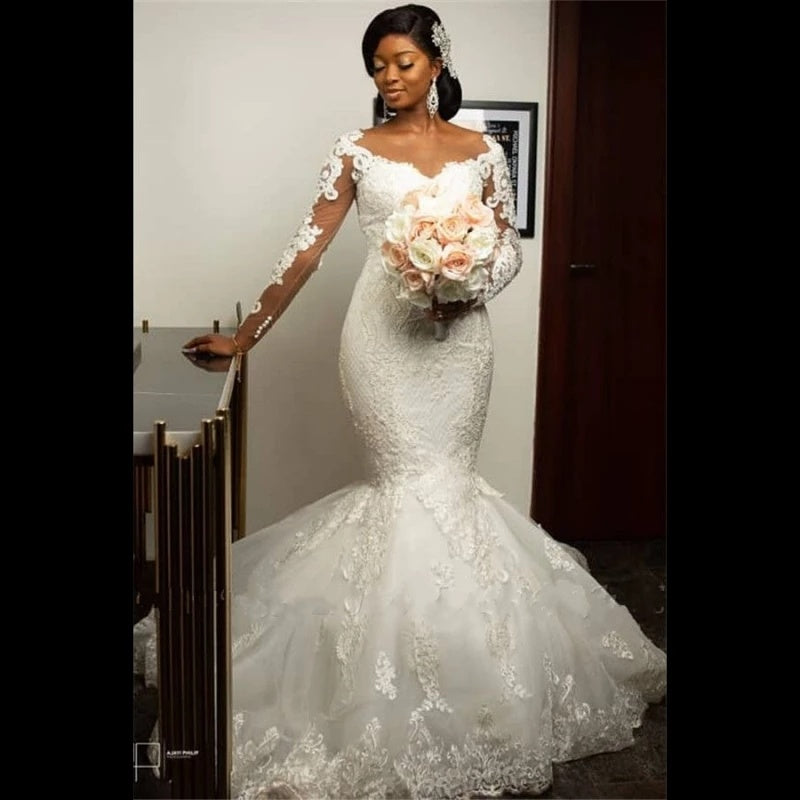 Embody Elegance:  African-Inspired Mermaid Wedding Dresses