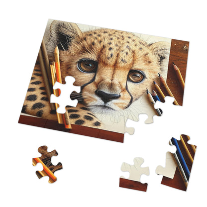 African Leopard Cub Jigsaw Puzzle: Wildly Captivating!  ( 252, 500, 1000-Piece)