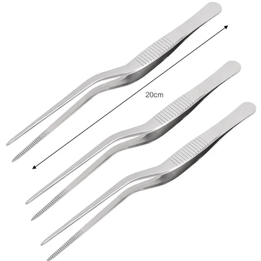 3/1Pcs Stainless Steel Kitchen Tweezers Set, BBQ Food Clips, Chef Tongs for Cooking and Barbecue