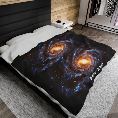 Actual Galaxy NGC 2936 Velveteen Plush Blanket: Personalized Warmth & Comfort