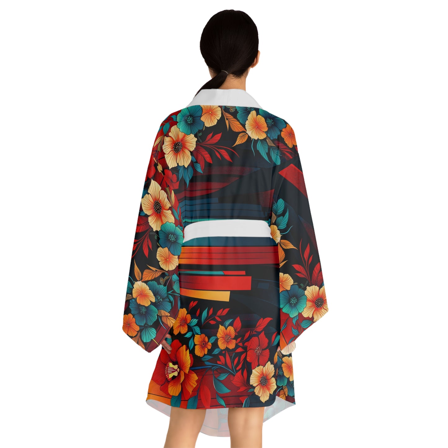 Sophisticated Cosmopolitan Series (Kente Cloth 2) Long Sleeve Kimono Robe 🌸