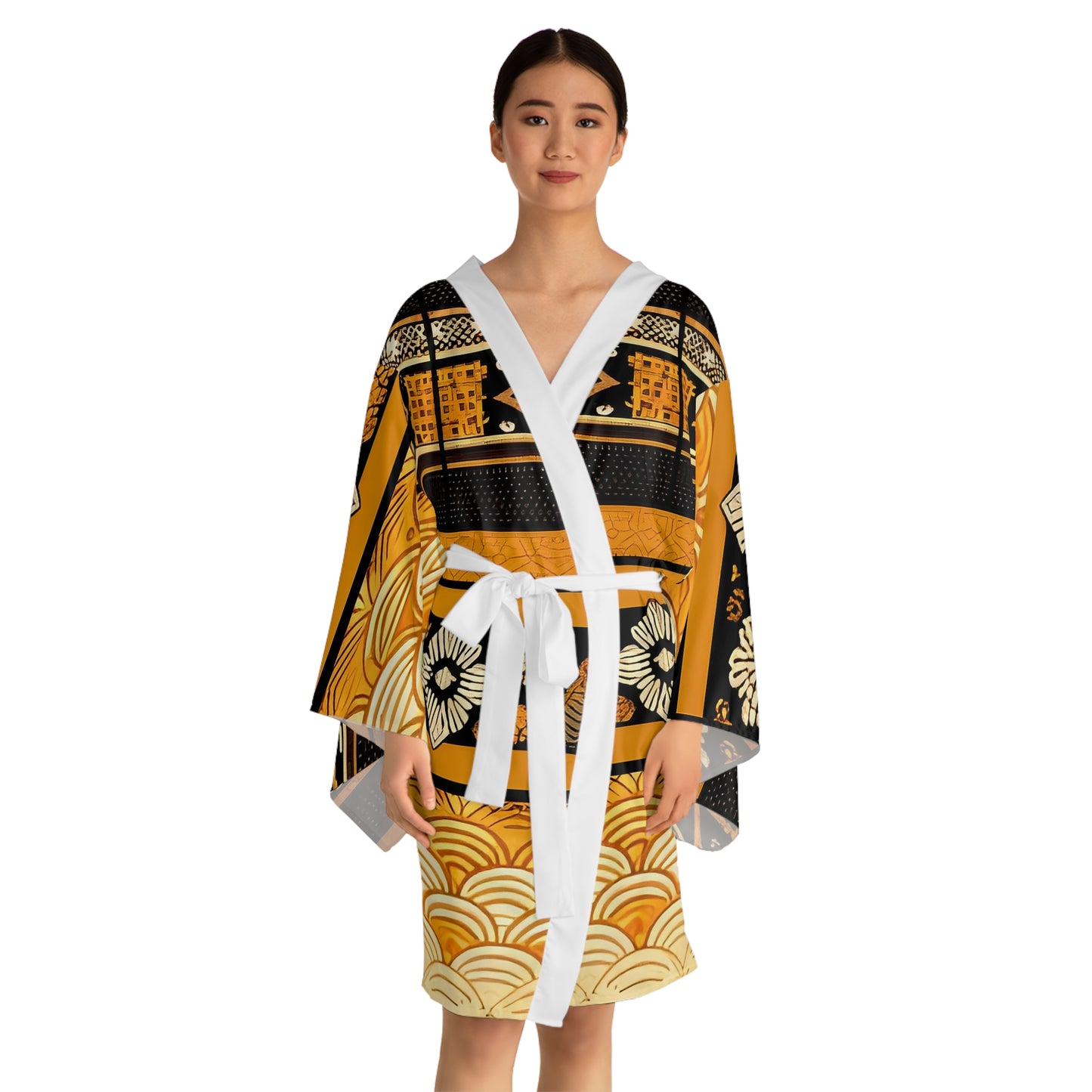 Sophisticated Cosmopolitan Series (A) Long Sleeve Kimono Robe