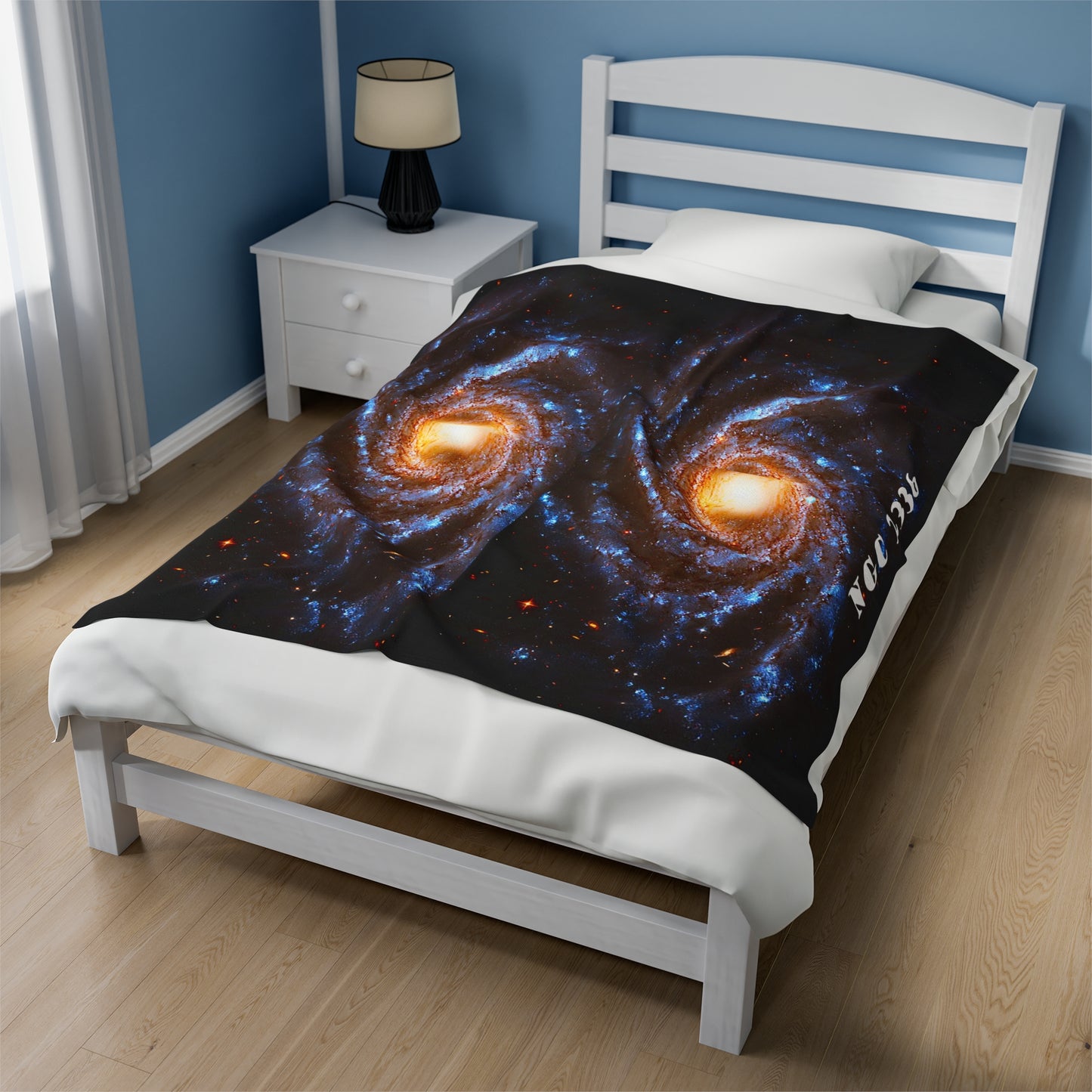 Actual Galaxy NGC 2936 Velveteen Plush Blanket: Personalized Warmth & Comfort