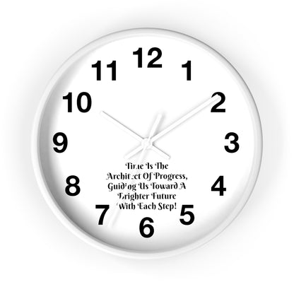 Progress Takes Time: Inspirational Architect Wall Clock