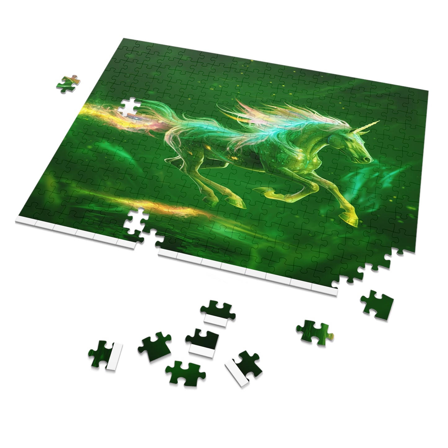 "The Magic Pony" Green Unicorn Jigsaw Puzzle (252, 500,1000-Piece) Right