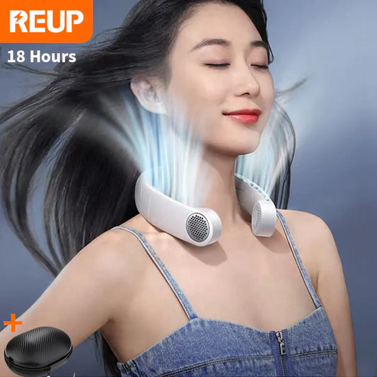 Neck Bladeless Fan - Quiet, Hands-Free Cooling with Long-Lasting Battery