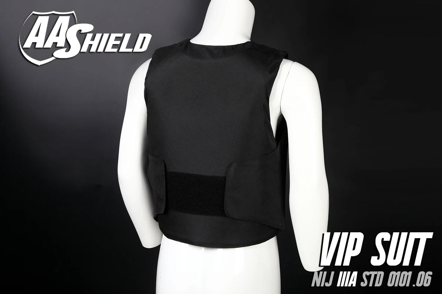 AA Shield Bulletproof Vest - VIP Body Armor Suit, Comfortable Aramid Core Insert, Safety Clothing in Black