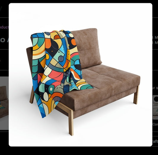 AI Picasso Fleece Blanket: Cozy Up with AI-Generated Art