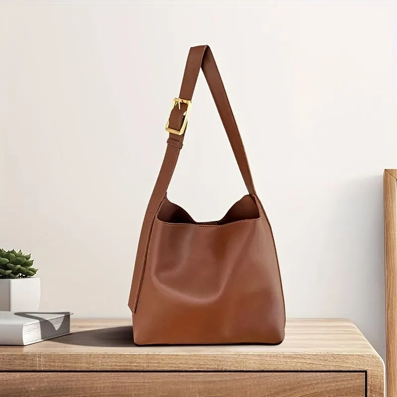 Versatile PU Leather Shoulder Bag: Work to Weekend Essential