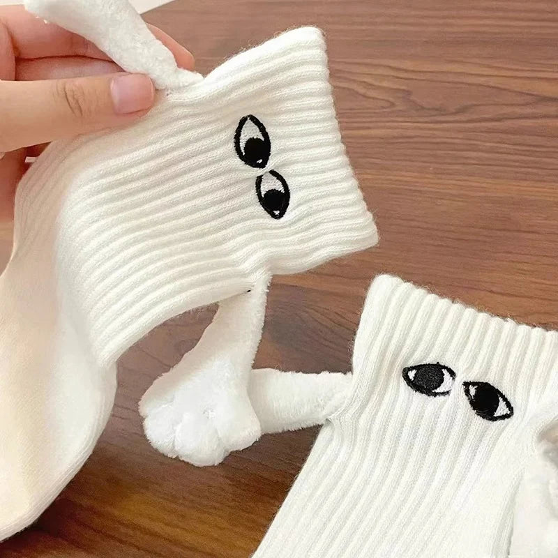 Magnetic Couple Socks - Harajuku Style, Hand-In-Hand Design, Unisex